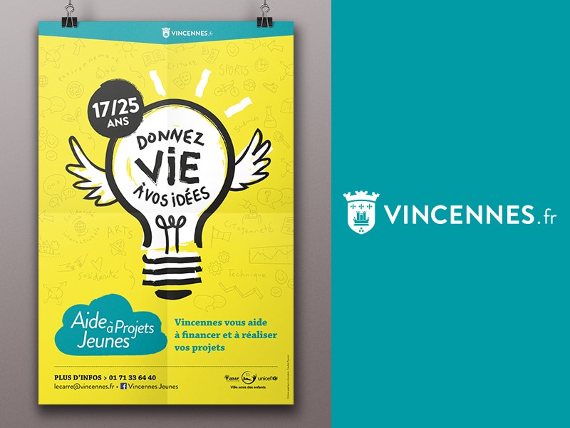 Villes de Vincennes, affiche Aide à Projets Jeunes